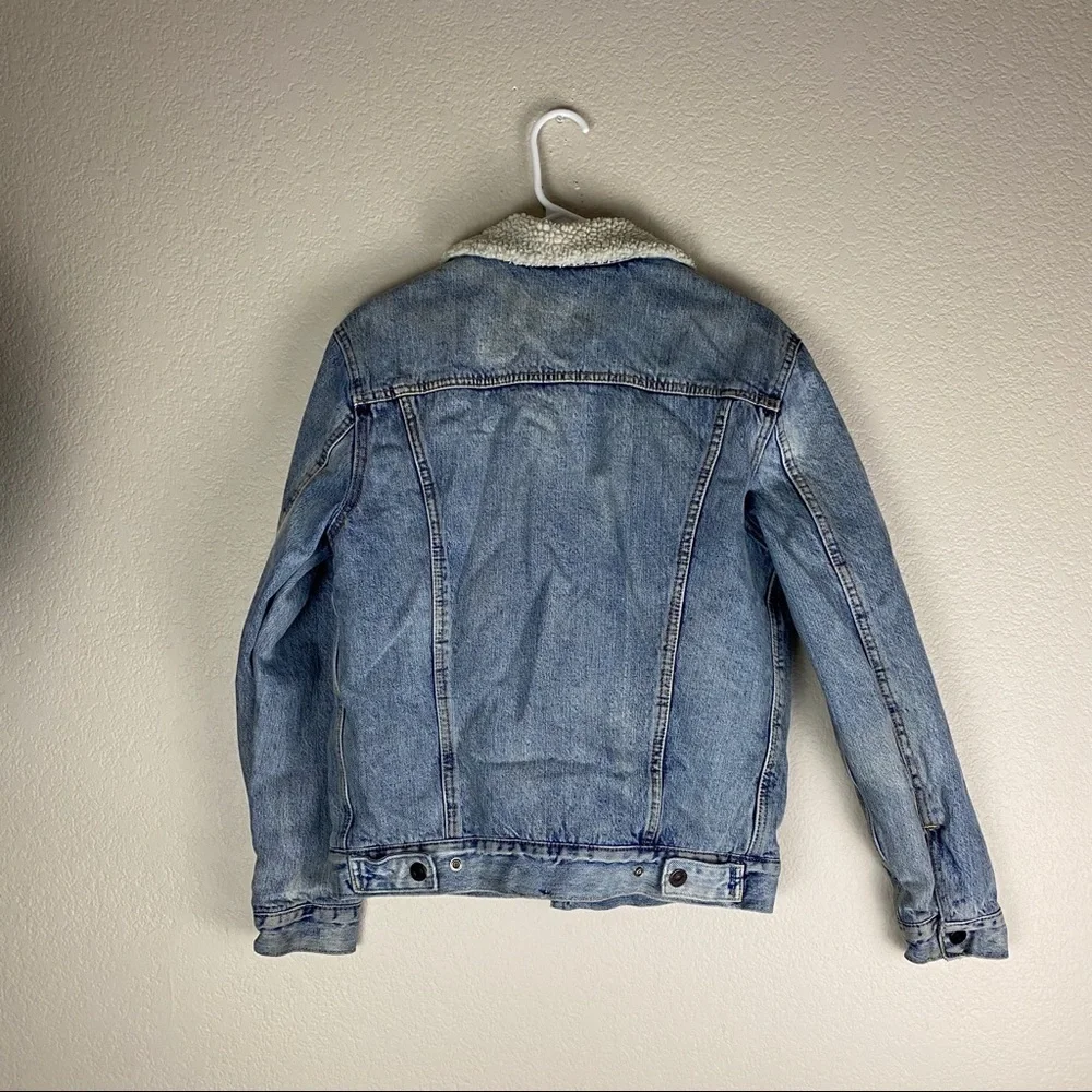 Levis Strauss Denim Sherpa Lined Jacket Size Small